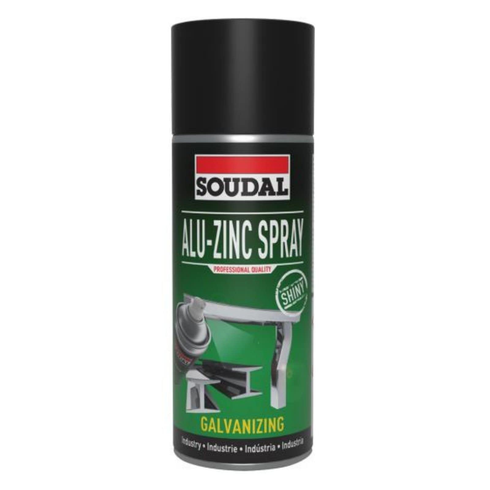 SOUDAL ALU-ZINC Galvanising Spray Professional Quality Industrial Shiny 400ML