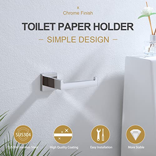 Image of KOKOSIRI Toilet Paper Holder Chrome Toilet Roll Holder for Bathroom Kitchen Washroom T-304 Stainless Steel Wall Mounted, Polished Finish, B2003CH