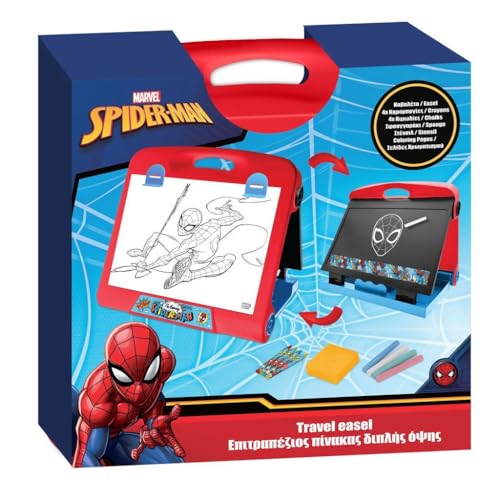 livre Spiderman Chevalet de table double face 2 en 1 | Tableau blanc et tableau noir pour enfants | Tableau à dessin, écriture et apprentissage | Portable, pliable et facile à ranger | Jouet créatif pour