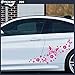 Kit d'autocollants pour voiture, fleurs et papillons, différentes couleurs - Log, voiture, voiture, voiture, scooter, voiture, moto, camping-car, Stickers, Decal (fuchsia)
