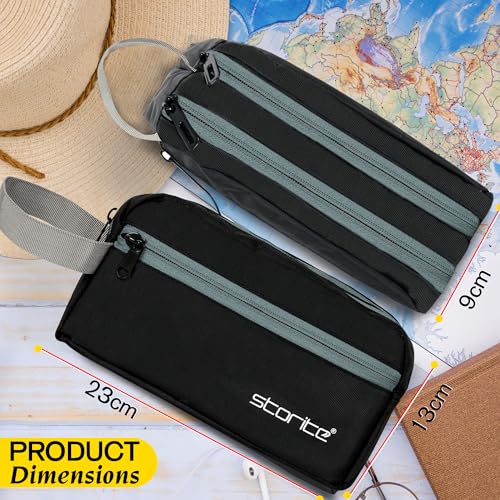 Image of Storite Polyester Multi-Pocket Toiletry Bag for Men & Women Travel, Grooming Kit, Toiletries Shaving Kit & Cosmetics Water Resistance Pouch Organizer Travel Pouch for Make Up (1Pk -Black)