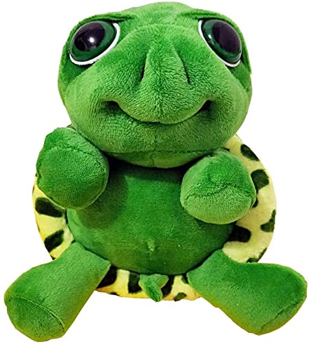 Hongsheng 8Inch Green Big Eyes Stuffed Turtle Adorable Animal Plush Toy Adorable Sea Big Eyes Tummy Turtle Doll Soft Turtle Toy for Kids