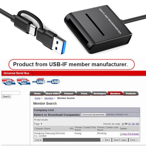 Adaptador USB 3.0 Tipo C y Tipo A a MSATA SSD 5Gbps miniatura 6