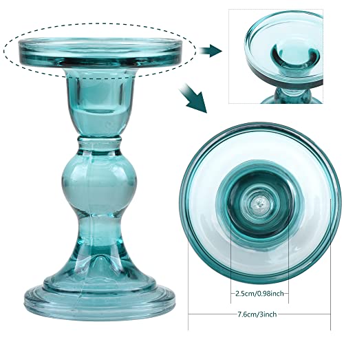 Gmwd 3 Pcs Glass Candle Holder Set Clear, Green Candlesticks Holders Pillar Taper Candles Tealight Stand For Wedding Centerpieces Home Decorations Dining Table #TOP3