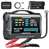 VANTRUE POWER JS2 2500A Jump Starter with 160PSI Air Compressor, 12V Car Battery Booster with 9" Large Display, 65W Charging Power Bank, Nozzles Storage Compartment- for 6.0L Gas/3.0L Diesel Engines