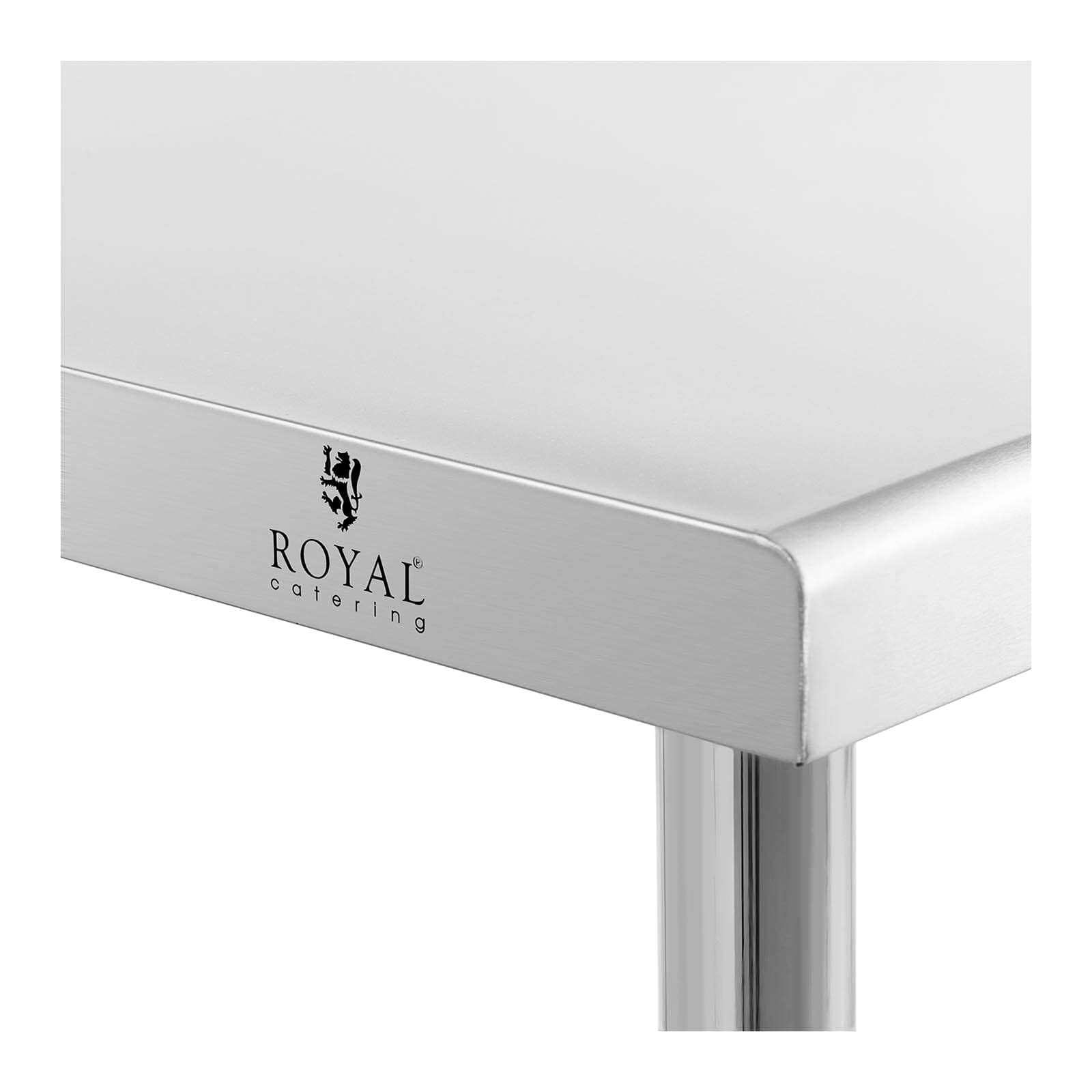Royal Catering RCAT-200/90-PS - Mesa de acero inoxidable (200 x 90 cm, capacidad de carga de 300 kg, acero inoxidable)