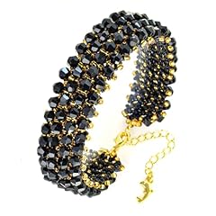 Black Crystal-Gold Beads