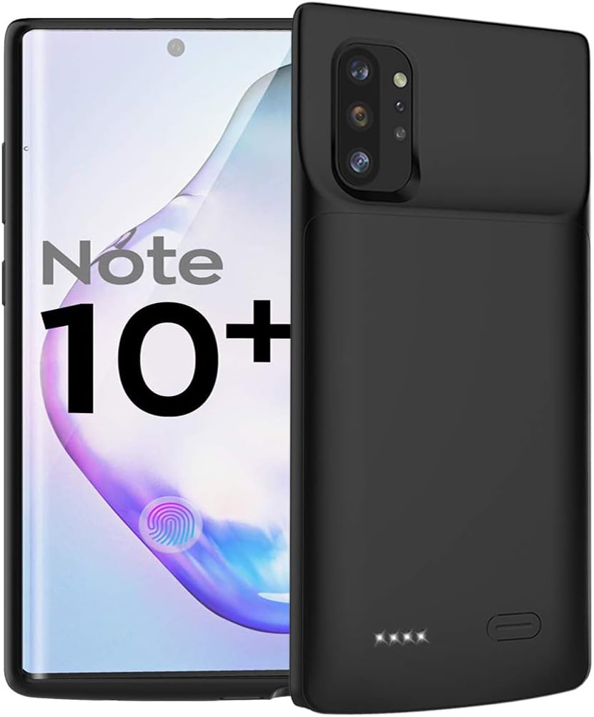 Battery Case for Galaxy Note 10 Plus, 6000mAh Portable Protective Charging Case Compatible with Samsung Galaxy Note 10 Plus (6.8 inch) Rechargeable Extended Battery Charger Case (Black)