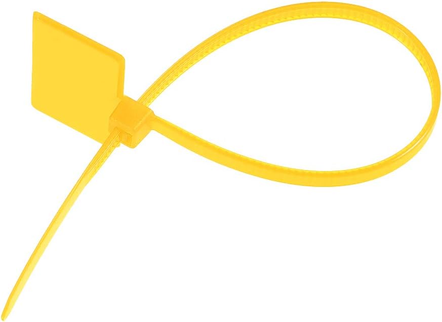 uxcell Cable Zip Ties 6 Inch Label Tag Mark Self-Locking Nylon Wire Strap Yellow 120pcs
