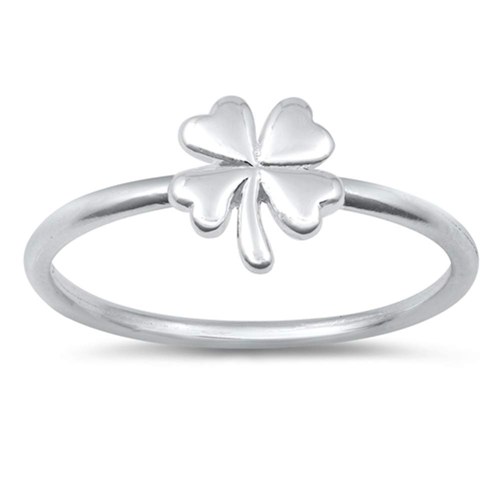 Good Luck Four Leaf Clover Nature Ring