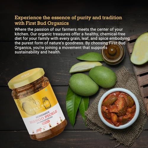 Image of First Bud Organics Super saver pack of 7 products Bilona Gir A2 Ghee 500 G + Mango Pickle-500G + Jamun Honey-500G + Saffron - 1G + Green Tea-100G+Dry Ginger Powder-250G+ Lakadong Turmeric Powder-250G