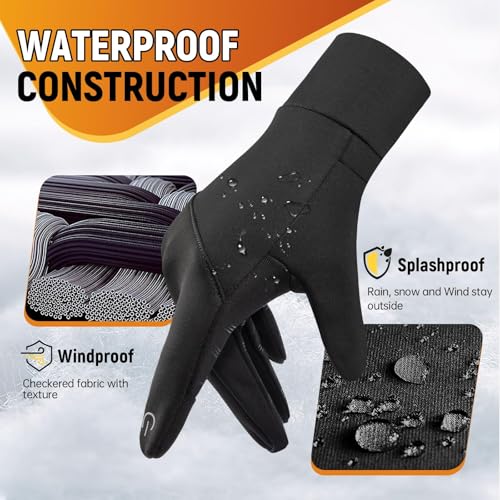PULIOU Thermal Gloves for Men and Women, Winter Cycling Gloves with Anti-slip Touch Screen Warm Gloves for Running Riding Driving Outdoor Sports Walking - Image 6