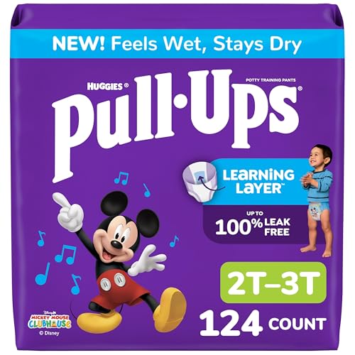 Image of Pull-Ups Boys' Potty Training Pants, Size 2T-3T Training Underwear (16-34 lbs), 124 Count