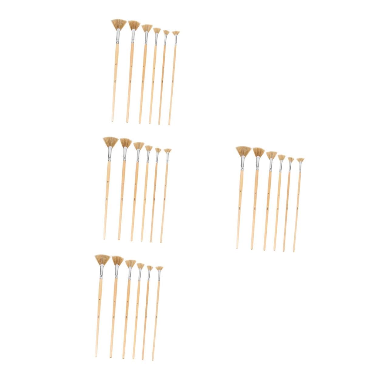 Operitacx 24pièces Pinceaux Éventail Professionnels pour Aquarelle Poils Souples pour Dessin Et Peinture Accessoires De Bricolage Idéaux pour Artistes