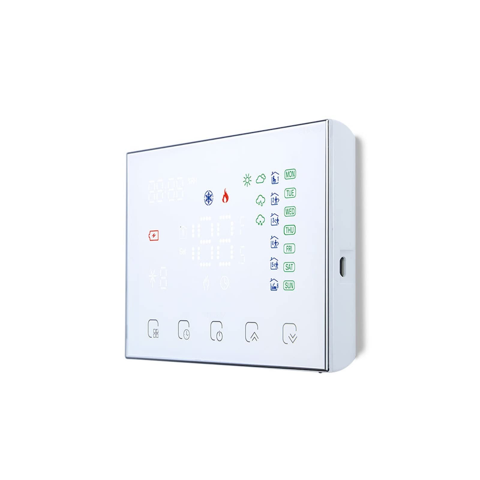 Termometro da interno igrometro digitale 2 In 1 wifi Termostato intelligente for calore a pavimento radiante, contatto a secco, controllore di temperatura multifunzione dell'interruttore relè 16A Con