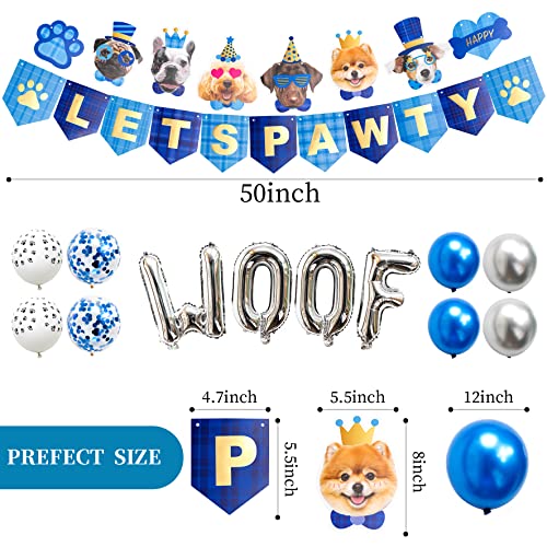 Dog Birthday Party Decorations, Dog Birthday Hat/Bandana/Bowtie/Balloon/Flag/Banner For Small Medium Large Dogs Pets, Doggie Boys/Girls Birthday Party Supplies Decorations #TOP2
