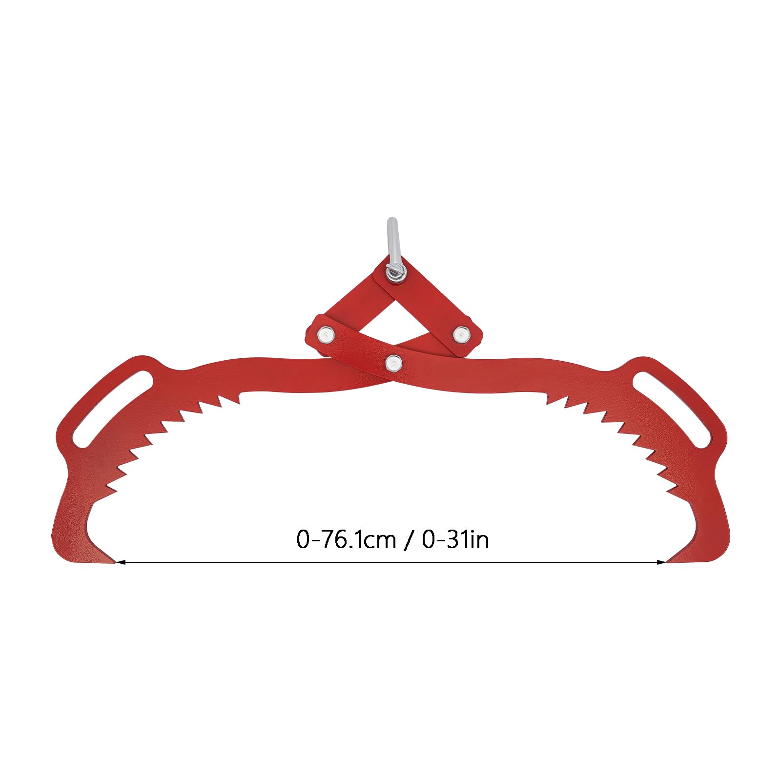 Log Lifting Tong, Heavy Duty Grapple Timber Claw, Stahl Lumber Skidding Tongs Timber Claw Hook für LKW-Traktor Skidder Handling Dragging Carrying Tool (Red, 30inch)