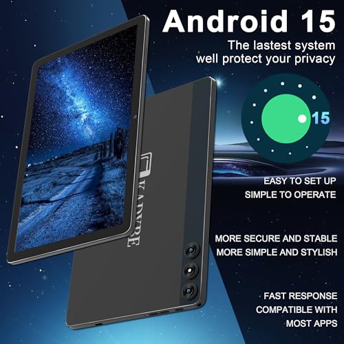 Image of Android 15 Tablet, 2026 Tablet 10 inch 128GB Storage 1TB Expandable 14GB RAM, 4G Sim Slot Tablets with keyboard Support 5G WiFi Bluetooth 5.0 GPS, 7000 mAh, Octa-Core Processor, FHD IPS Display