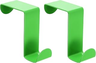 uxcell Over The Door Hooks,2pcs - Stainless Steel Door Hangers Hooks, S-Shaped Double Hooks for Hanging Clothes, Hats, Towels (Green)