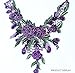 1pieces Embroidered Venise Lace Neckline Collar Violet Floral Green Leaf Applique Patches Scrapbooking Embossed Sewing T1335