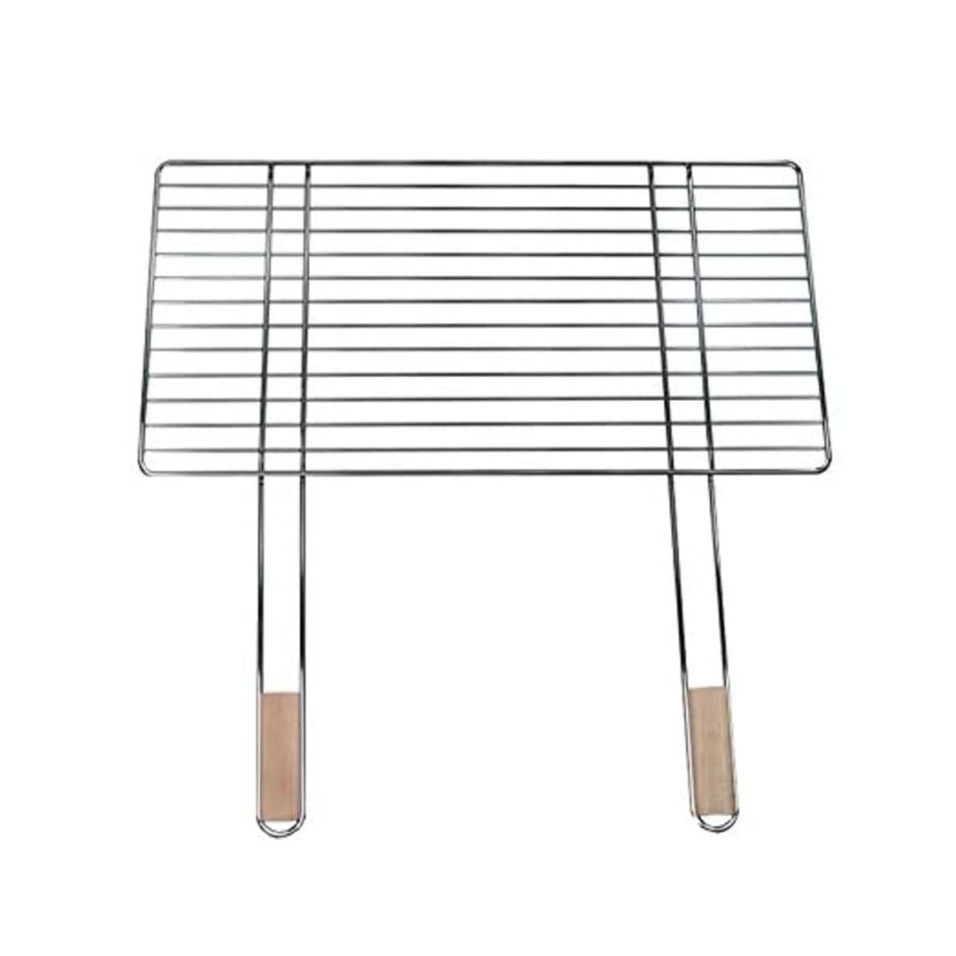Grille de Barbecue de Rechange 68 x 40 cm avec 2 poignées en Bois en Acier chromé