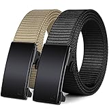 WONDAY 2 Pack Ratchet Belts for Men – Nylon Web Belts with Quick Release Buckle for Golf Work Casual Tactical Use