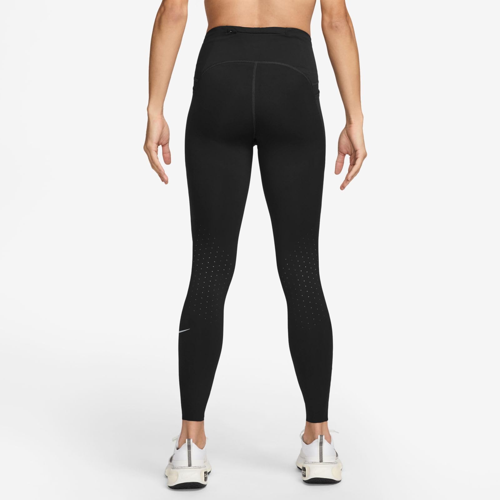 Nike Swift 7/8 legginsy treningowe z wysokim stanem i kieszeniami (damskie), czarny/odblaskowy srebrny, HJ2252-010, XS