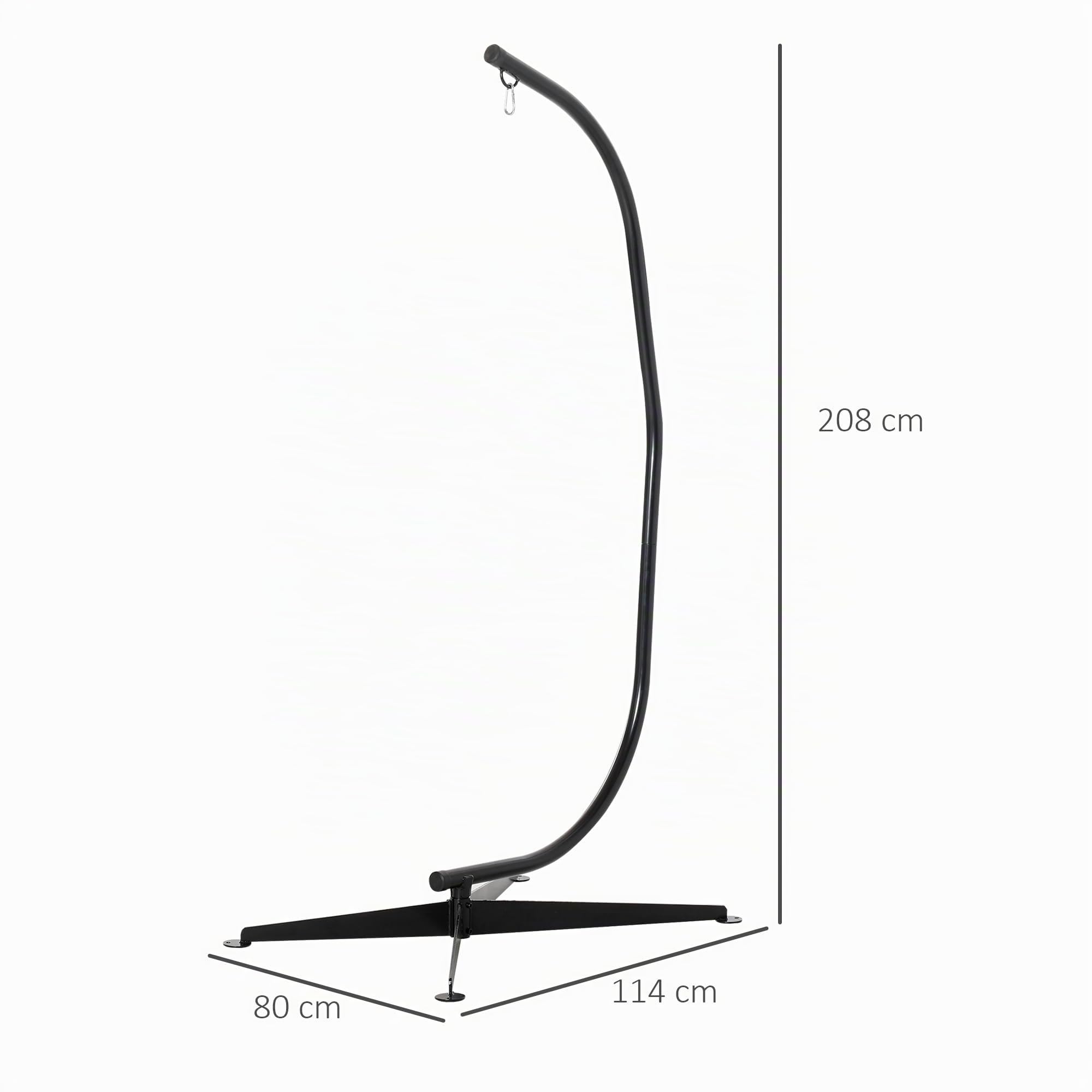 Outsunny Support de Fauteuil Suspendu Base en X 114 x 80 x 208 cm Noir