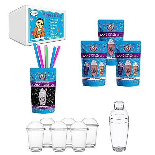 JUMBO Boba Bubble Tea Kit Makes 30+ Drinks DIY by Buddha Bubbles Boba MILK TEA, MOCHA & SPICED CHAI TEA