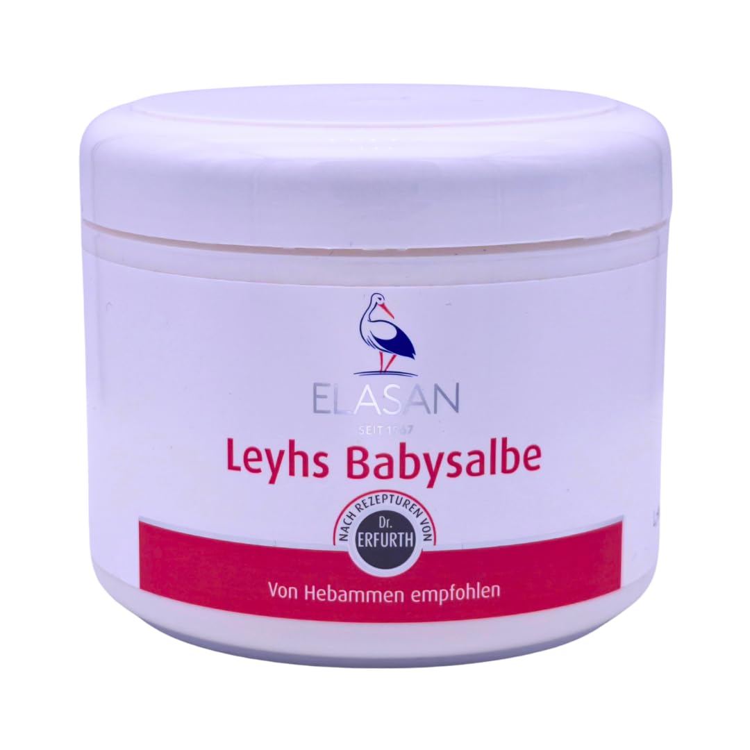 ELASAN Leyhs Babysalbe 3x 500 ml I Pflegende Hautsalbe für empfindliche Babyhaut im Windelbereich I Ohne Zink & Duftstoffe I Milde Pflegeformel mit Tonerde I Spar-Set plus Pharma Perle give-away (3x)