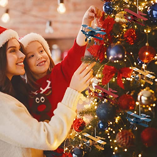 Yiya 6 Pcs Metal Airplane Decoration Hanging Airplane Ornament For Boys Room Photo Props Desktop Decoration Office Bedroom Home Decoration, 3 Colors #TOP4