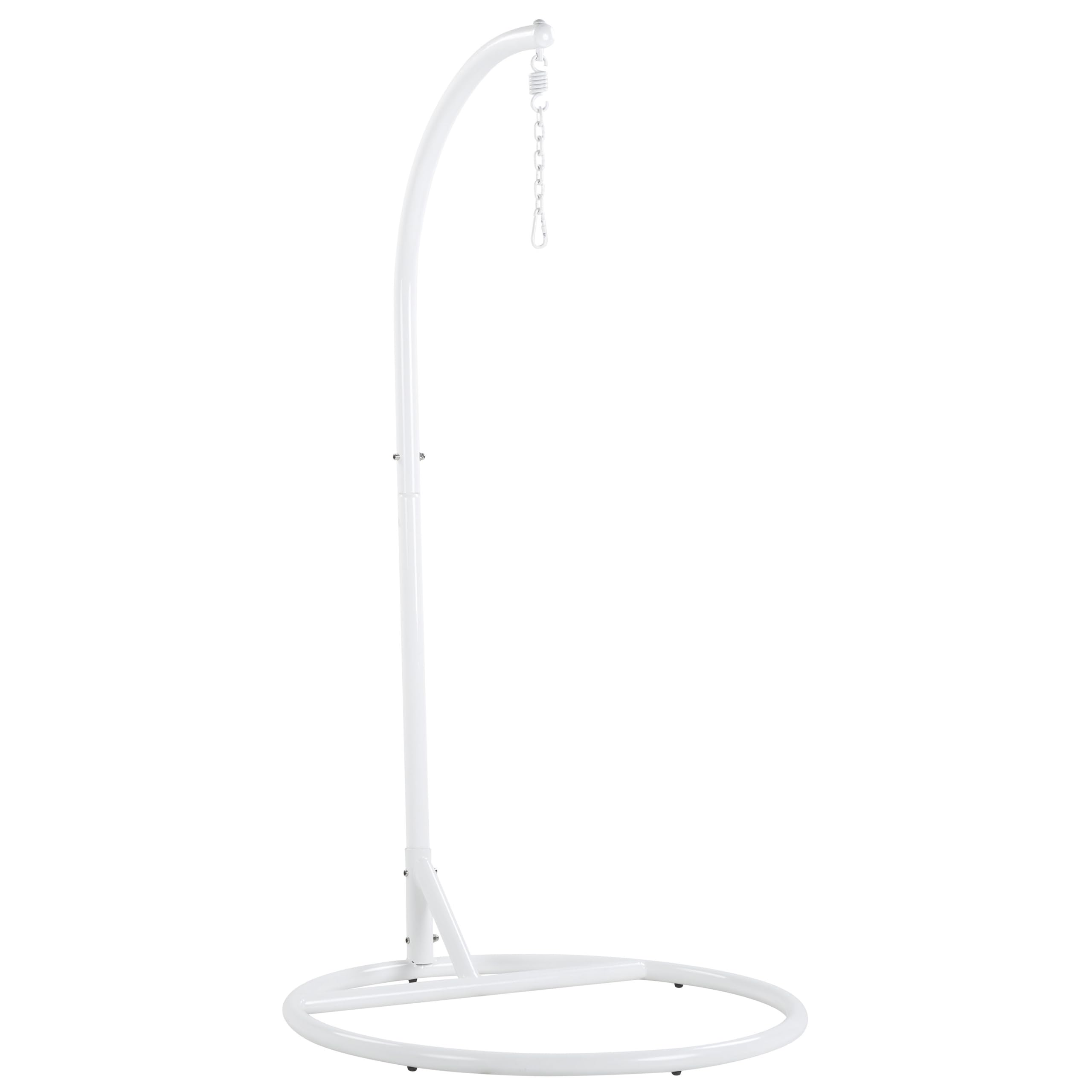 Fauteuil Suspendu avec Coussin et Support Blanc ø 102 cm en Polyrotin Très Cozy pour Maison Style Boho Beliani