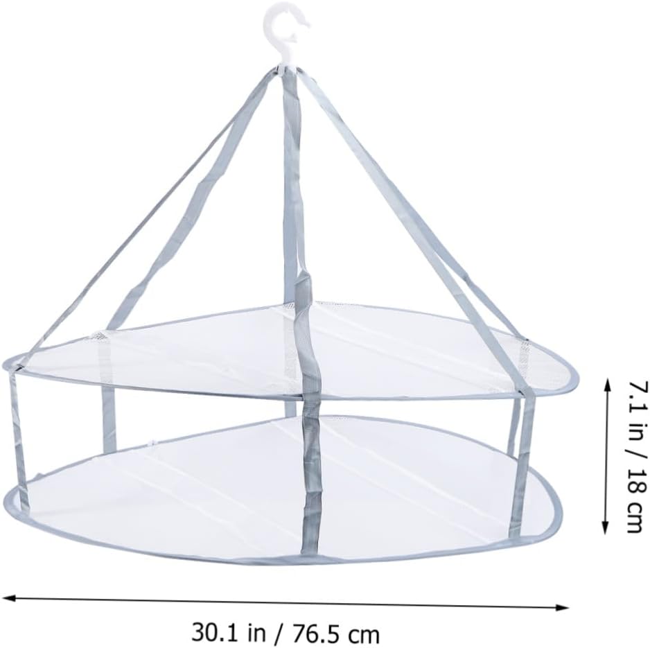 3pcs Hanging Clothes Drying Rack Mesh Basket Set, Socks Tuck Net and Sweater Drying Hangers for Household Laundry Organization, Flat Lay Design for Indoor Use