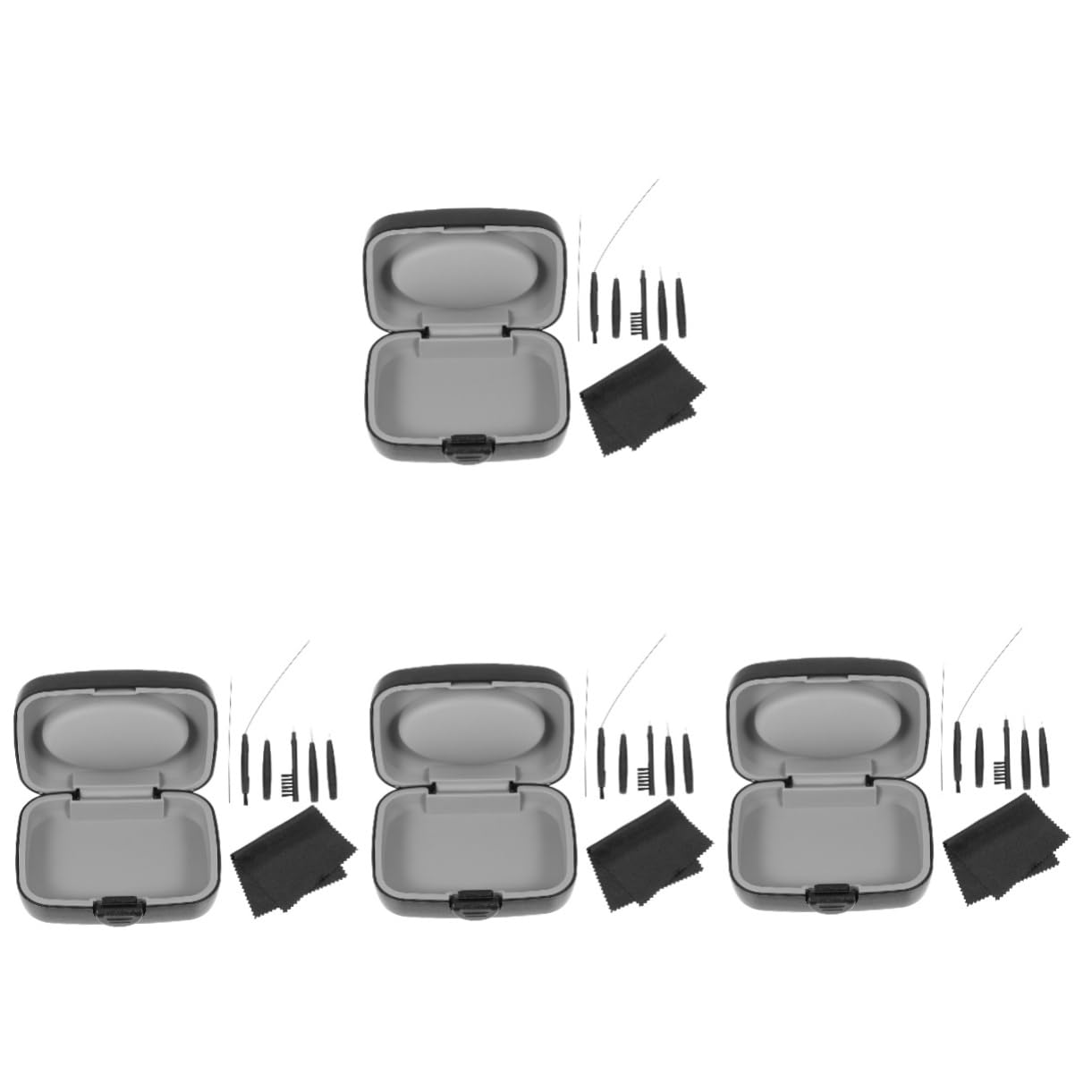 Beaupretty 4 Juegos Equipo De Limpieza Herramientas De Limpieza De Kit De Limpieza para Herramienta De Ayuda Auditiva Mini Cepillo De Limpieza Black De Polivinilo