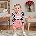 Yhilee Praise Newborn 4th of July outfits Baby Girl Smocked Bubble Romper My First Fourth of July Onesie Memorial Day Outfit (Red USA Star Stripe, 12-18 Months)
