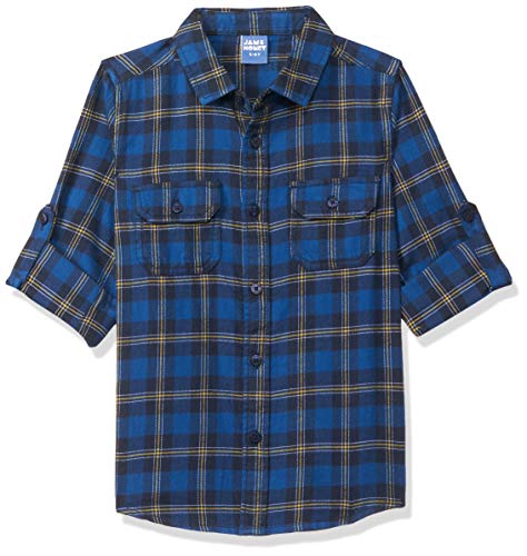 Image of Amazon Brand - Jam & Honey Boys 100% Cotton Printed Regular Fit Long Sleeve Shirt