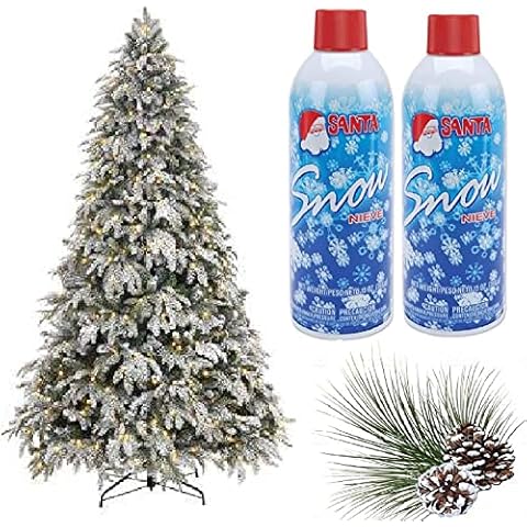 Prextex Winter Textured Snow Spray - 2 Pack 13oz Aerosol Bottles - Flocking Spray for Christmas Tree, Artificial Snow Spray for Crafts, Fake Snow for Windows, Holiday Decorations, Snow Effect Cover