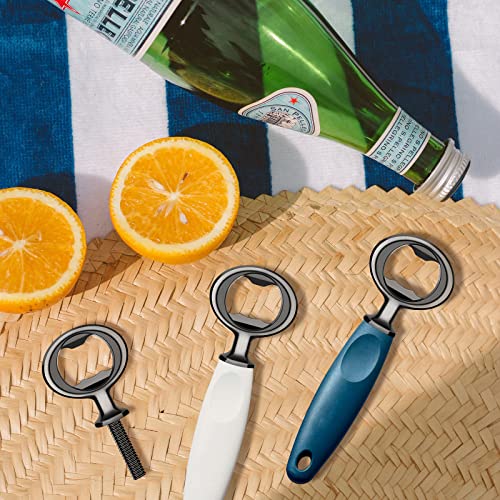 Ohiyoo Metal Bottle Opener Kits 8 Pack Blank Stainless Steel Bottle Opener Insert Diy Bottle Opener Hardware Bottle Opener Inserts For Wood Turning Kits Flat Bottle Opener Inserts Kit (Black) #TOP4