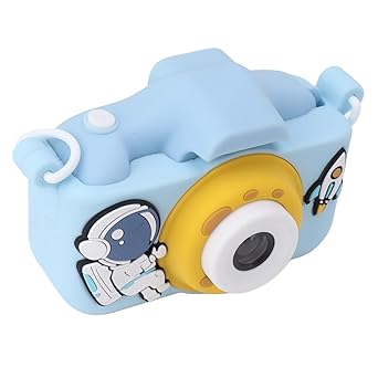Camera, Intelligent Game Recording 5V Interesting Automatic Color Adjustment Children Camera Toy Digital for Kids (Blue)