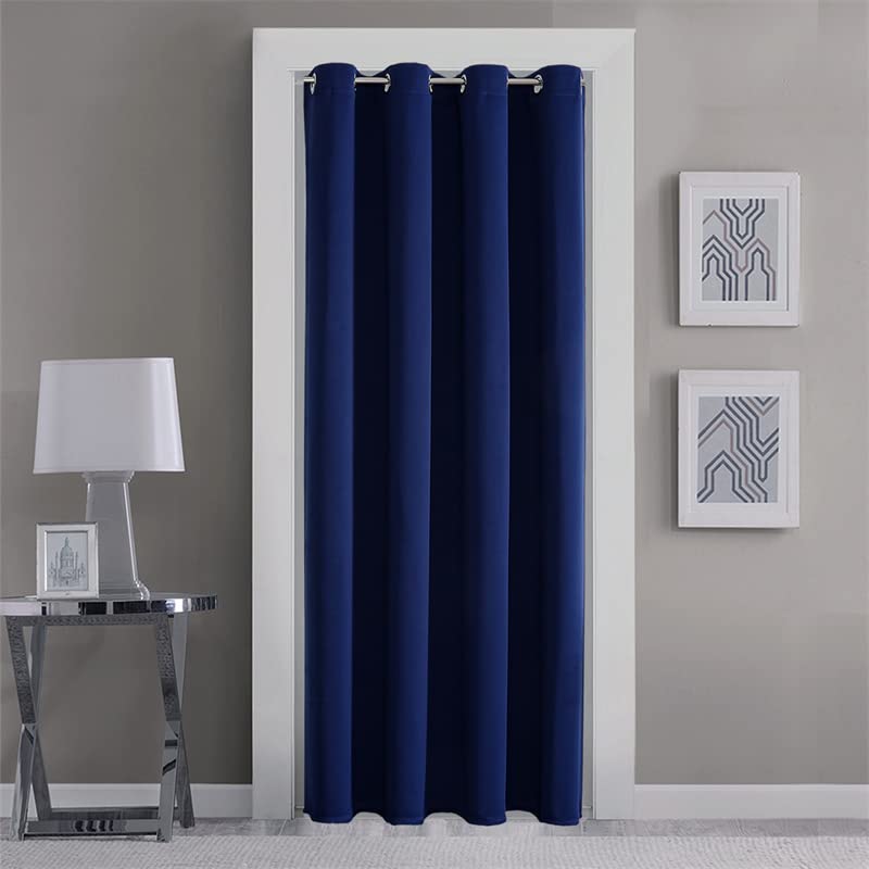 GYROHOME Cortinas Opacas con Ojales, Suaves y duraderas, Cortinas Opacas para oscurecer la habitación, 1 Panel, para Sala de Estar y Dormitorio, Azul Marino, 132 x 183 cm