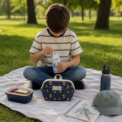 Miniatura 5 de Huniox Cool Bag - Bolsa Termica Porta Alimentos Infantil - Bolsa Merienda Infantil - Almuerzo Niños Colegio - Bolsa Almuerzo Niño - Porta Alimentos Niños Colegio Dinny, Snack
