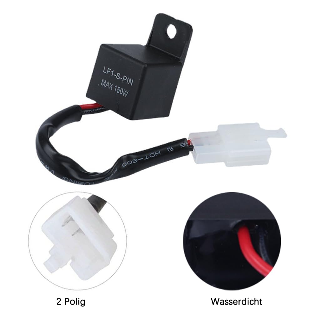 2-Pin LED Blinkrelais 12V - Universell Für Motorrad & Auto