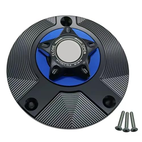 Bouchon de réservoir moto en alu de précision pour Yamaha YZF-R1 MT07 finition Black Blue