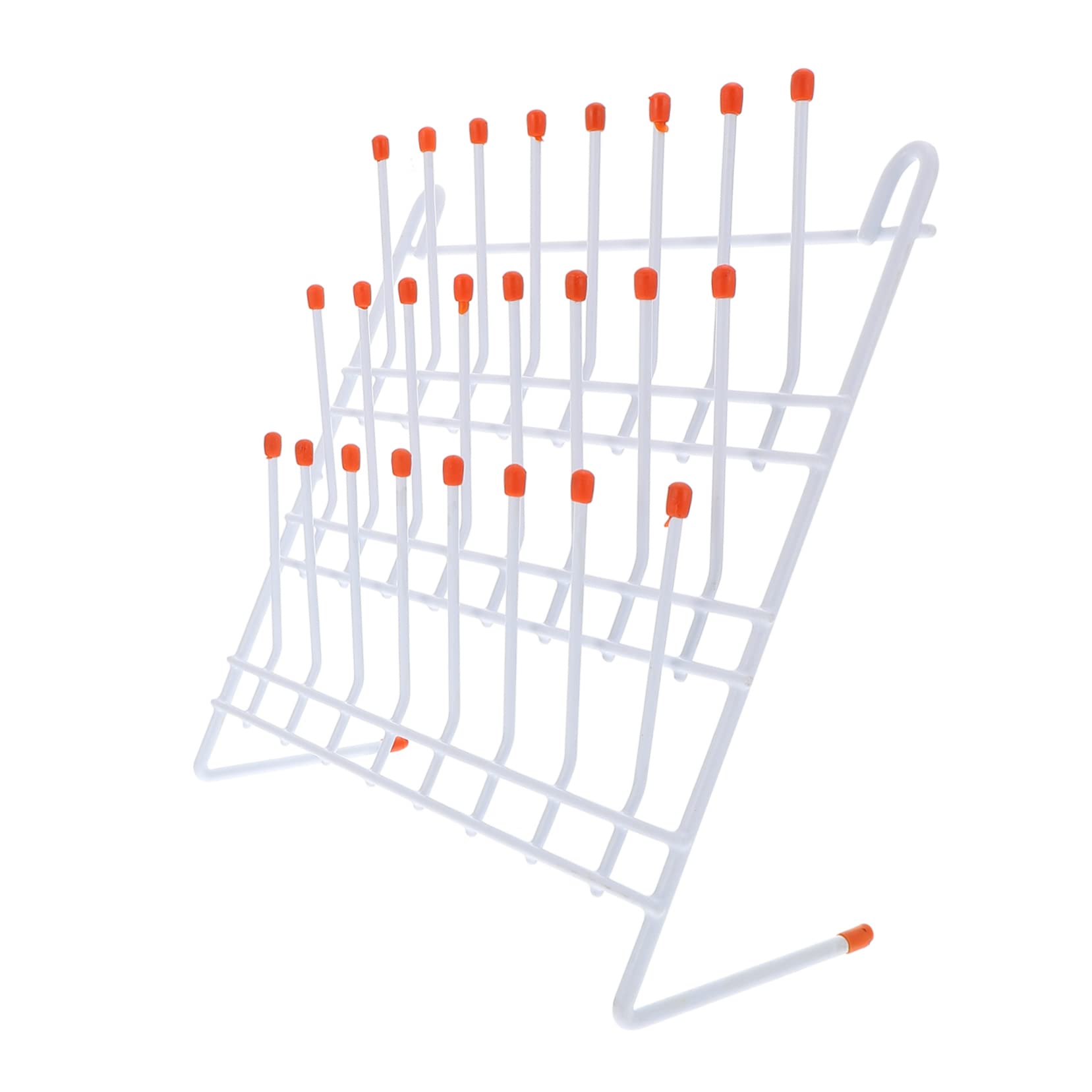Healvian Supporto per Asciugatura del Becher in Metallo Bianco, Rack Laboratorio Pratico per Contenitori e Provette, Design Semplice e Resistente