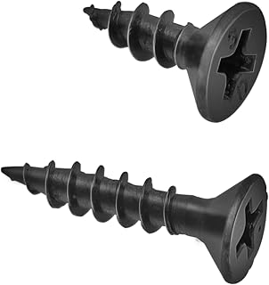 100PCS Black Flat Head Phillips Tapping Screws Drywall Nail Wood Screw #8 x 1/2", 8 x3/4" (50 Pcs Each) M4-12/20mm-100p