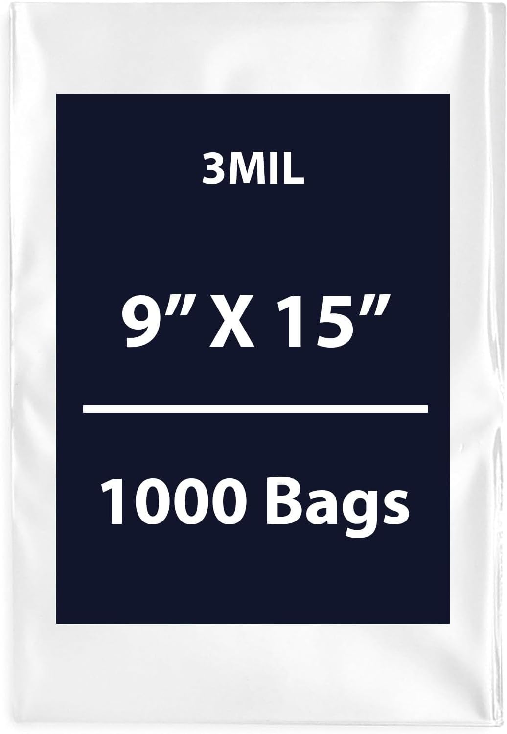 Clear Flat Poly Bags, 3Mil 9" X 15" & 1000 Bags | Low-Density Polyethylene (LDPE), Flat Open Top Plastic Packaging Packing | Flexible and Durable Plastic