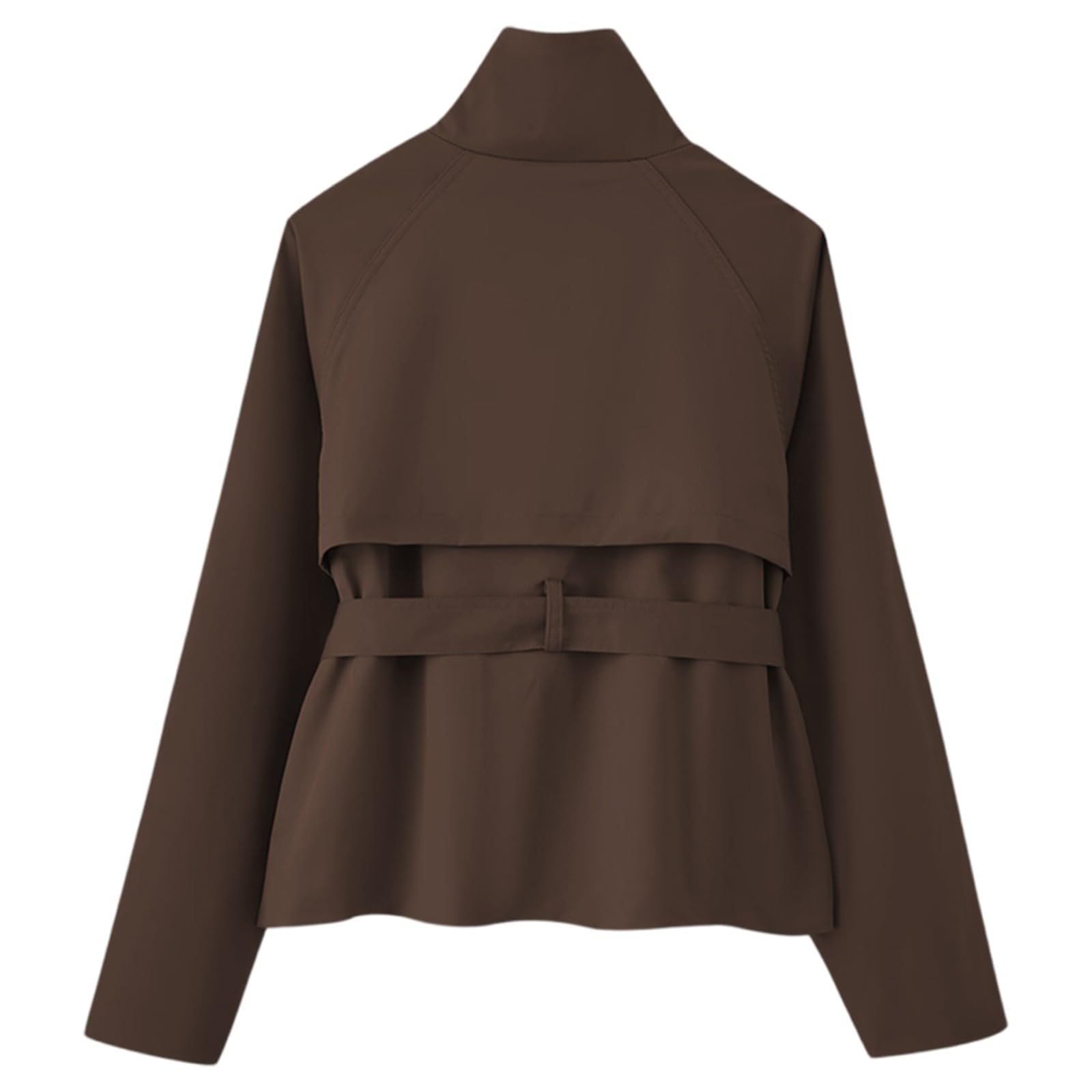 Trenchcoat Damen Kurz - Kurzer Jacke Zweireiher Kurzmantel Übergang Trench Coat Klassische Herbst Frühling Sommermantel Leichte Damenmantel Mantel Übergangsmantel Reverskragen 1