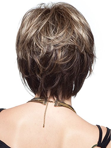 Miniatura 4 de Reese Media PacNoriko Pelucas Tousled Bob corto Choppy capas lateral Fringe Bundle de trama abierta sintética con peluca peine de la mujer, maxwigs