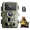 Trail Camera: with Night Vision 4K 48MP 130°Wide-Angle Game Camera，0.05s Trigger Motion Activated Hunting Camera ，98ft IR Sensing ，IP66 Waterproof,for Outdoor Wildlife Surveillance & Home Security