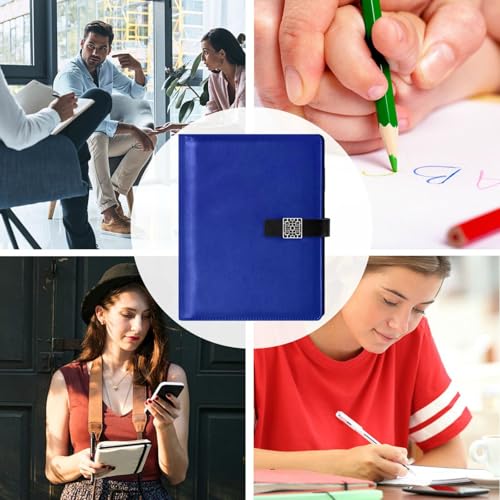 Carnet de notes ligné cuir bleu compact évite les feuilles volantes perdues - 5